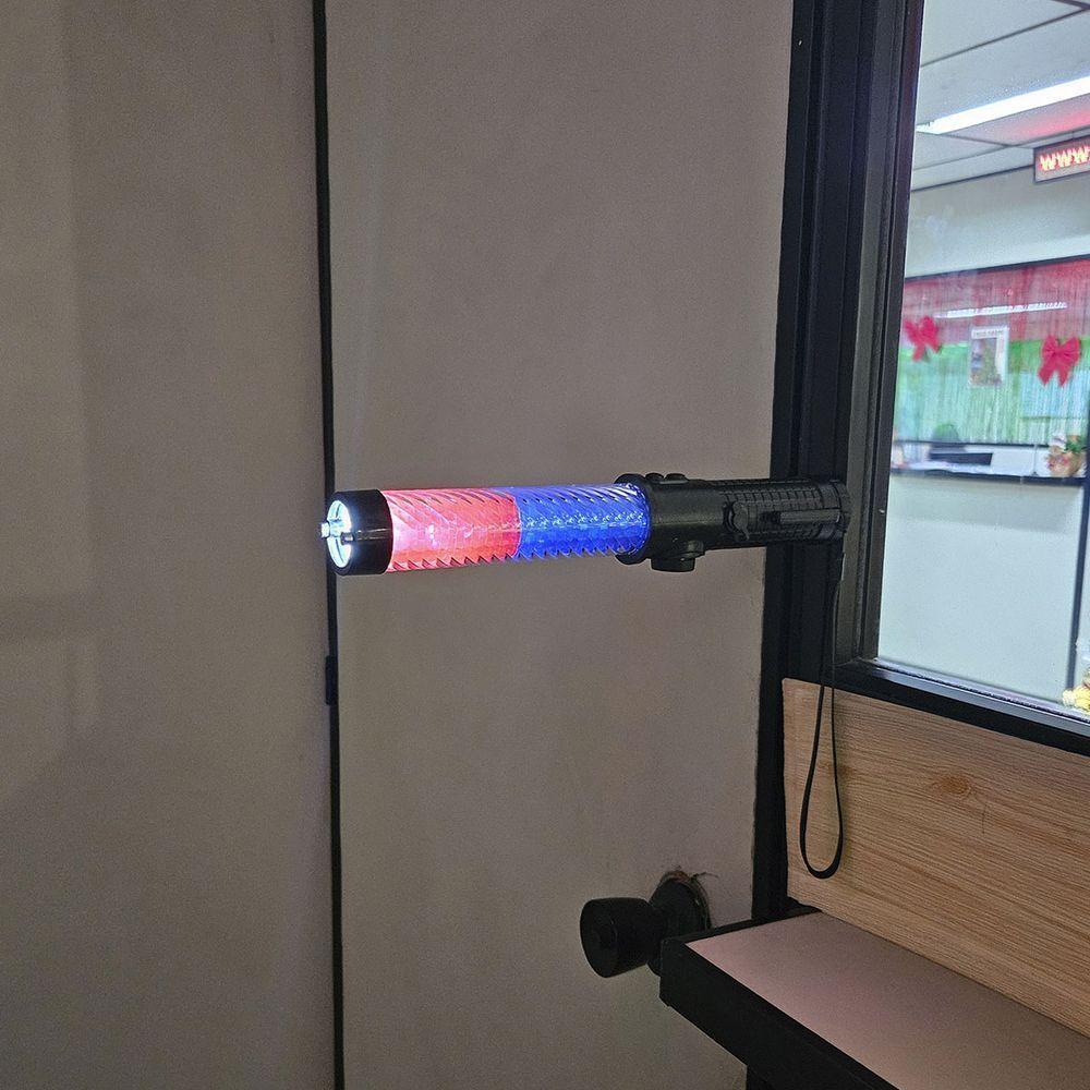 Bastao Sinalizador Viario Apito Lanterna Recarregavel Duas Cores Segurança Transito Sinalizaçao Manobrista Frentista - 4