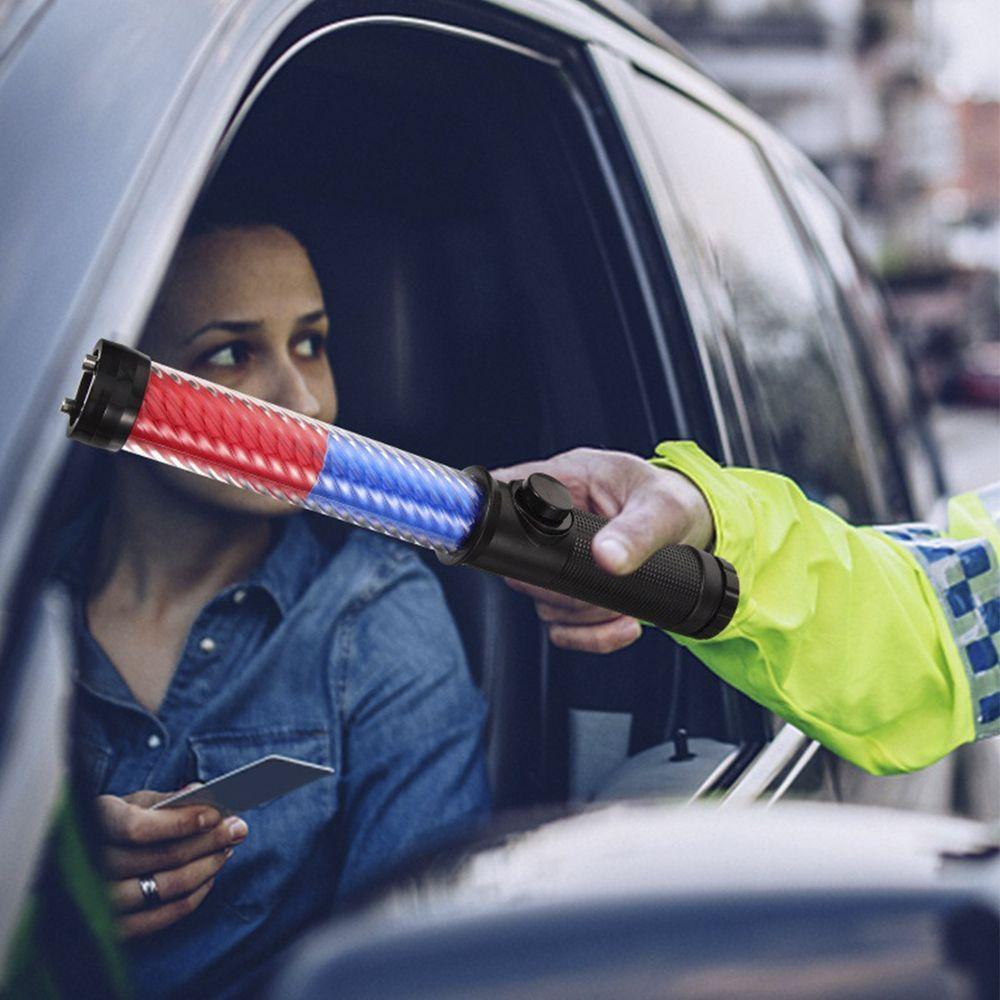 Bastao Sinalizador Viario Apito Lanterna Recarregavel Duas Cores Segurança Transito Sinalizaçao Manobrista Frentista - 6