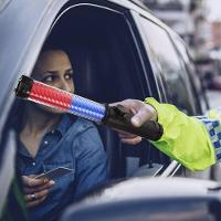 Bastao Sinalizador Viario Apito Lanterna Recarregavel Duas Cores Segurança Transito Sinalizaçao Manobrista Frentista - 6