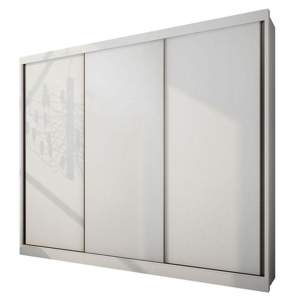 Guarda Roupa Casal Medelim 3 Portas 8 Gavetas Neve - Novo Horizonte - 1