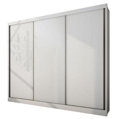 Guarda Roupa Casal Medelim 3 Portas 8 Gavetas Neve - Novo Horizonte