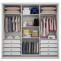 Guarda Roupa Casal Medelim 3 Portas 8 Gavetas Neve - Novo Horizonte - 3