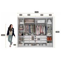 Guarda Roupa Casal Ambiente Bragança 6 Portas 6 Gavetas Neve - Novo Horizonte - 2