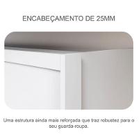 Guarda Roupa Casal Ambiente Bragança 6 Portas 6 Gavetas Neve - Novo Horizonte - 7
