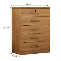 Cômoda Gaveteiro Ambiente Suiça Com Chave Cumaru 23 - Novo Horizonte - 2