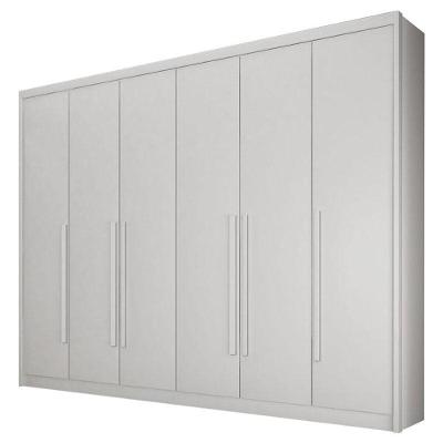 Guarda Roupa Casal Bragança 6 Portas 8 Gavetas Neve - Novo Horizonte