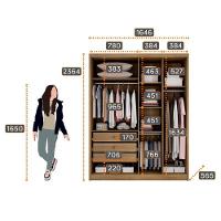 Guarda Roupa Solteiro Sevilha E Gaveteiro Suiça Com Chave Cumaru 25 Fendi - Novo Horizonte - 2