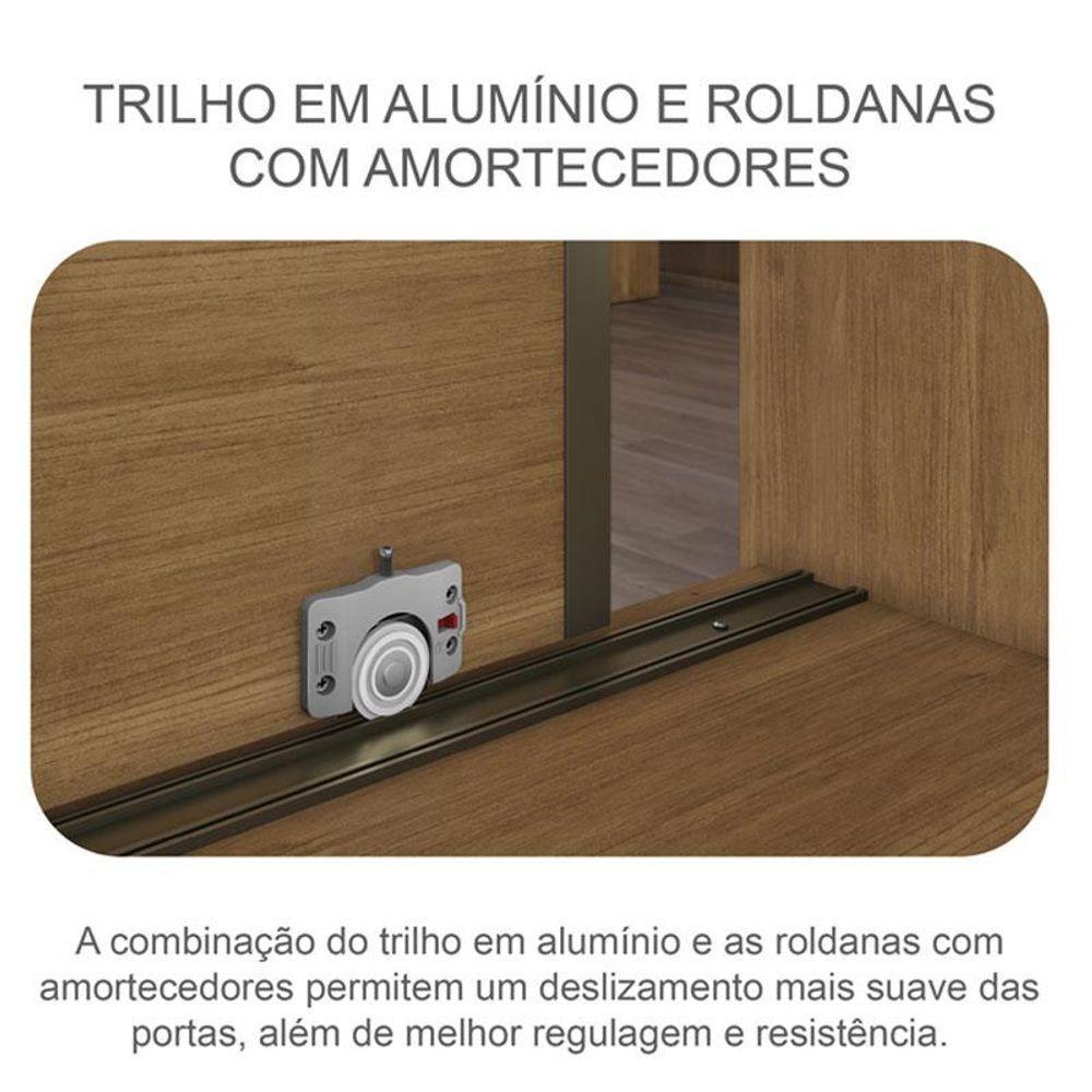 Guarda Roupa Casal Belmonte 2 Portas 6 Gavetas Cumaru 25 Fendi Com Espelho - Novo Horizonte - 5