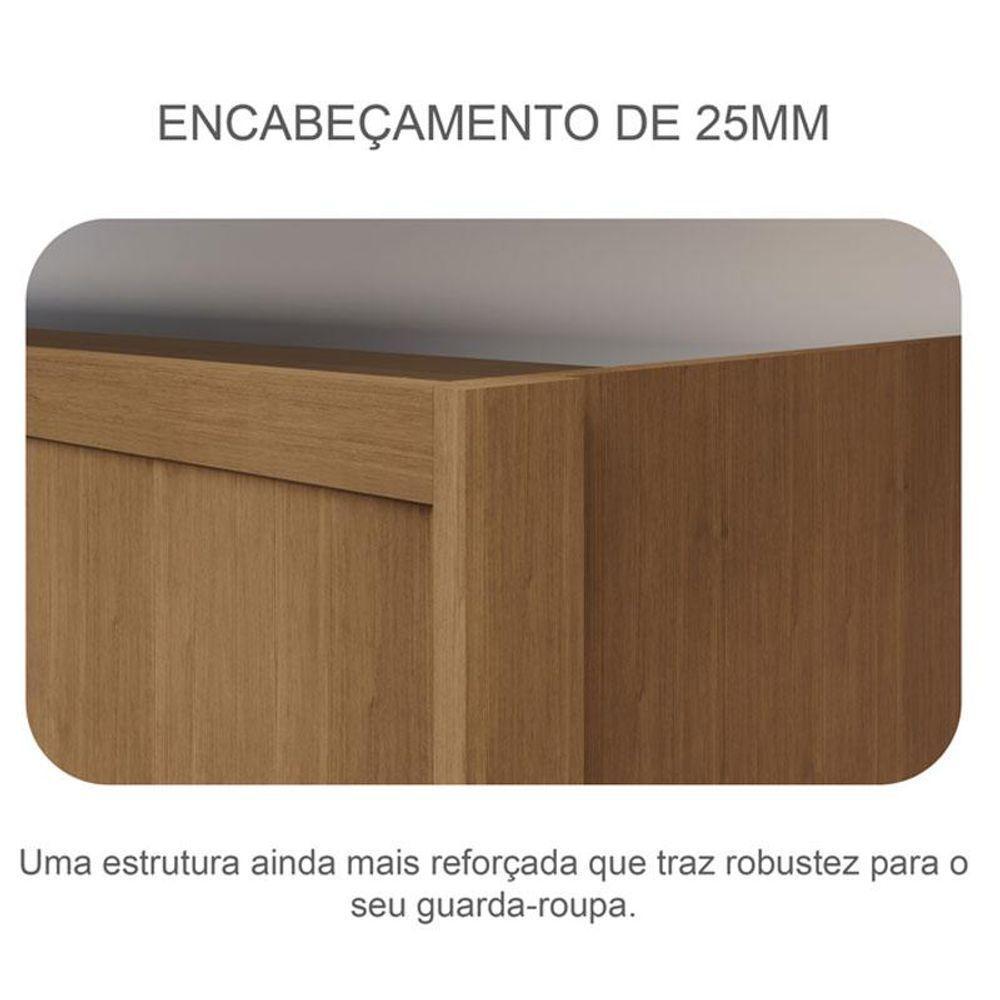 Guarda Roupa Casal Belmonte 2 Portas 6 Gavetas Cumaru 25 Fendi Com Espelho - Novo Horizonte - 6