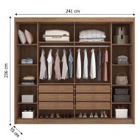 Guarda Roupa Casal Belmonte 2 Portas 6 Gavetas Cumaru 25 Fendi Com Espelho - Novo Horizonte - 2