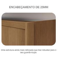 Guarda Roupa Casal Belmonte 2 Portas 6 Gavetas Cumaru 25 Fendi Com Espelho - Novo Horizonte - 6
