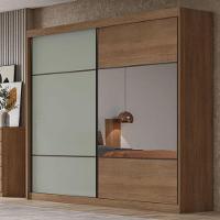 Guarda Roupa Casal Belmonte 2 Portas 6 Gavetas Cumaru 25 Fendi Com Espelho - Novo Horizonte - 8