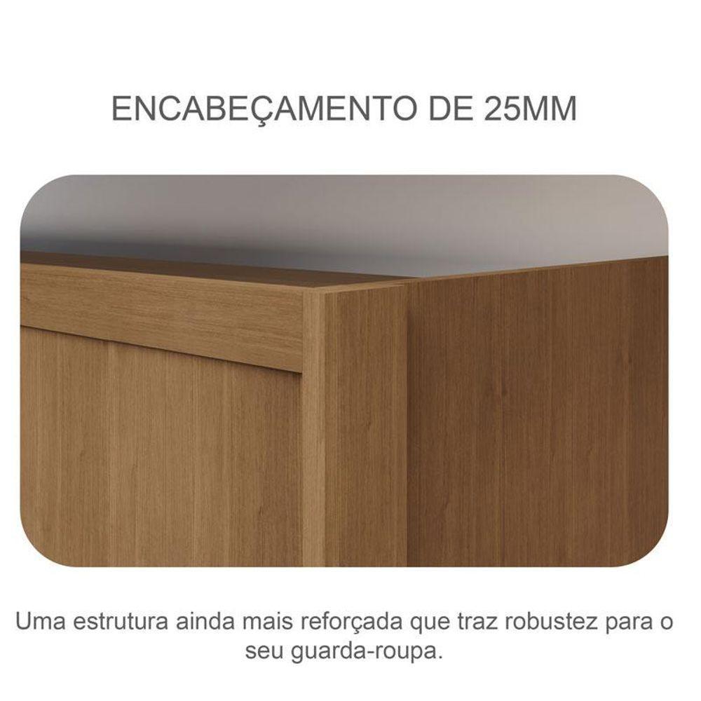 Guarda Roupa Solteiro Toledo 2 Portas 3 Gavetas Cumaru 23 - Novo Horizonte - 6