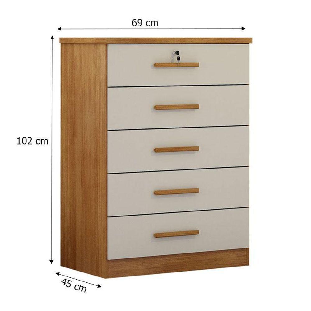 Guarda Roupa Casal New Messina Com Gaveteiro Suiça Cumaru 25 Fendi - Novo Horizonte - 8