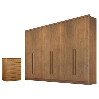 Guarda Roupa Casal Livorno Com Nicho E Gaveteiro Suiça Cumaru 23 - Novo Horizonte