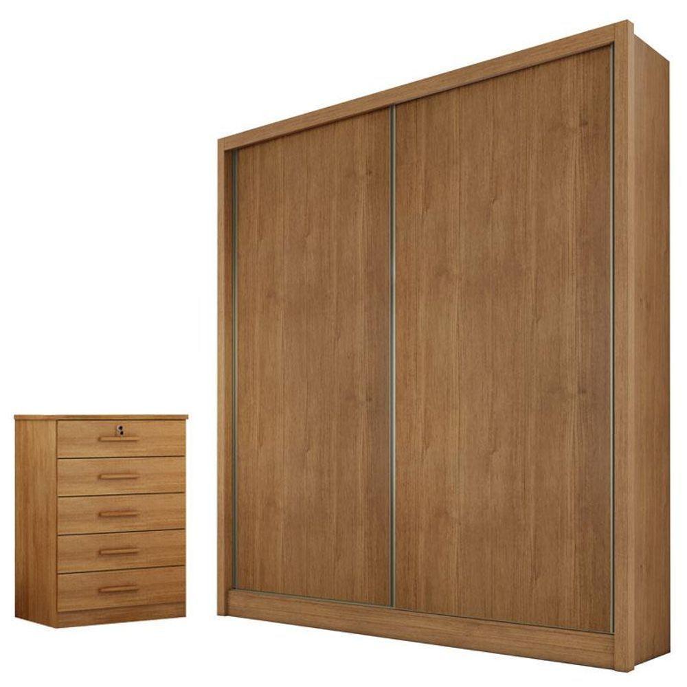 Guarda Roupa Solteiro Toledo E Gaveteiro Suiça Cumaru 23 - Novo Horizonte - 1