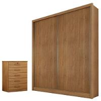 Guarda Roupa Solteiro Toledo E Gaveteiro Suiça Cumaru 23 - Novo Horizonte - 1