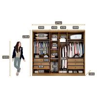 Guarda Roupa Casal Livorno 6 Portas 6 Gavetas Cumaru 25 Fendi Com Espelho - Novo Horizonte - 2