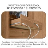 Guarda Roupa Casal Livorno 6 Portas 6 Gavetas Cumaru 25 Fendi Com Espelho - Novo Horizonte - 5