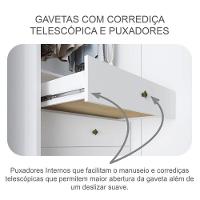 Guarda Roupa Casal Sonetto 3 Portas 8 Gavetas Neve Com Espelho - Novo Horizonte