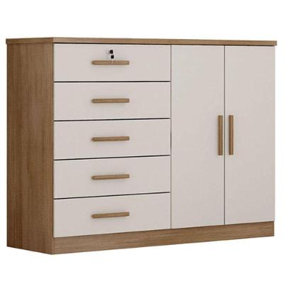 Cômoda Sapateira Seul 4 Gavetas MDF com Puxadores Fendi Cumaru 25 Novo Horizonte