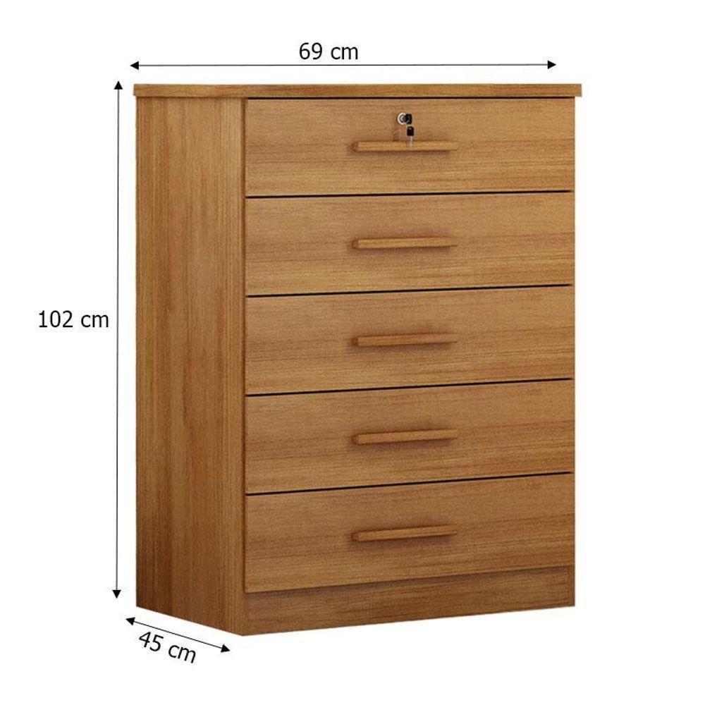 Cômoda Gaveteiro Suiça Com Chave Cumaru 23 - Novo Horizonte - 2