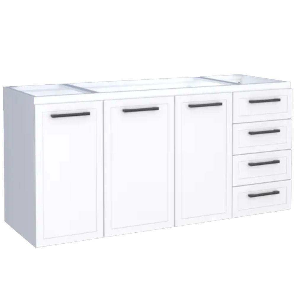 Gabinete De Cozinha Juno Branco Em Aço Com 4 Gavetas Para Pias De 1,50 Metros - P89591 - Cozimax - 2