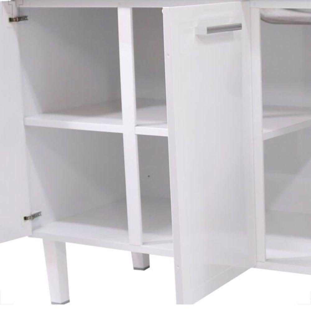 Gabinete De Cozinha Juno Branco Em Aço Com 4 Gavetas Para Pias De 1,50 Metros - P89591 - Cozimax - 4