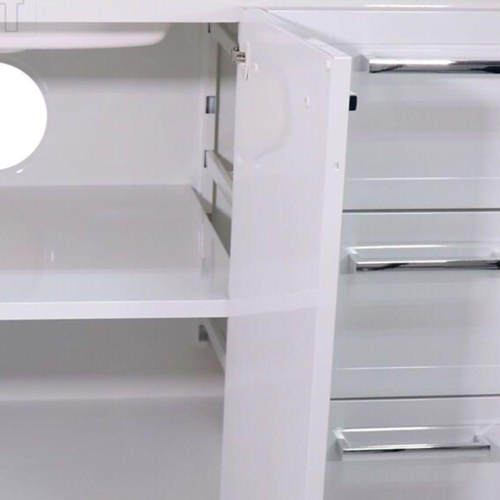Gabinete De Cozinha Juno Branco Em Aço Com 4 Gavetas Para Pias De 1,50 Metros - P89591 - Cozimax - 5