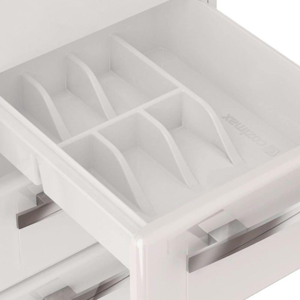 Gabinete De Cozinha Juno Branco Em Aço Com 4 Gavetas Para Pias De 1,50 Metros - P89591 - Cozimax - 7