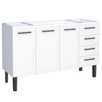 Gabinete De Cozinha Juno Branco Em Aço Com 4 Gavetas Para Pias De 1,50 Metros - P89591 - Cozimax - 1