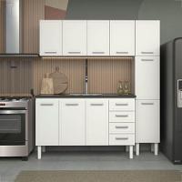 Gabinete De Cozinha Juno Branco Em Aço Com 4 Gavetas Para Pias De 1,50 Metros - P89591 - Cozimax - 8