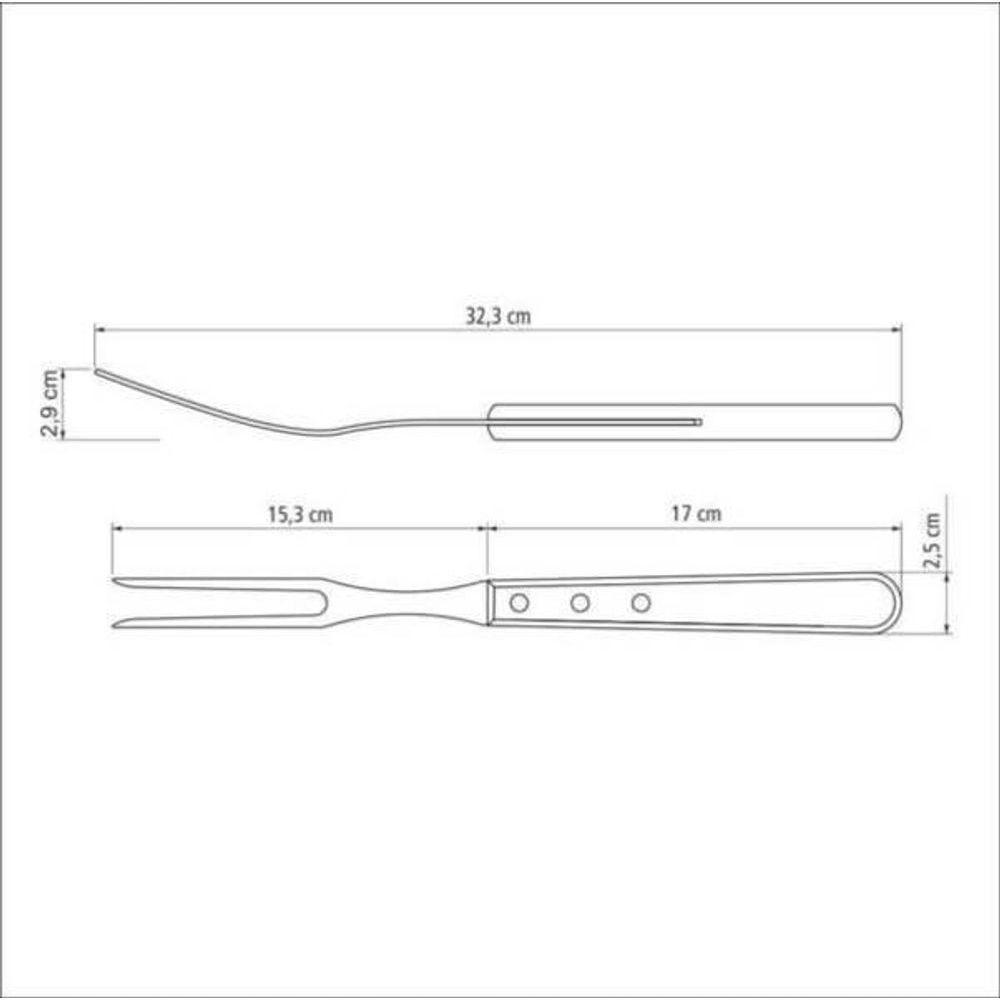 Garfo Trinchante Tramontina Polywood Aço Inox Madeira - 2