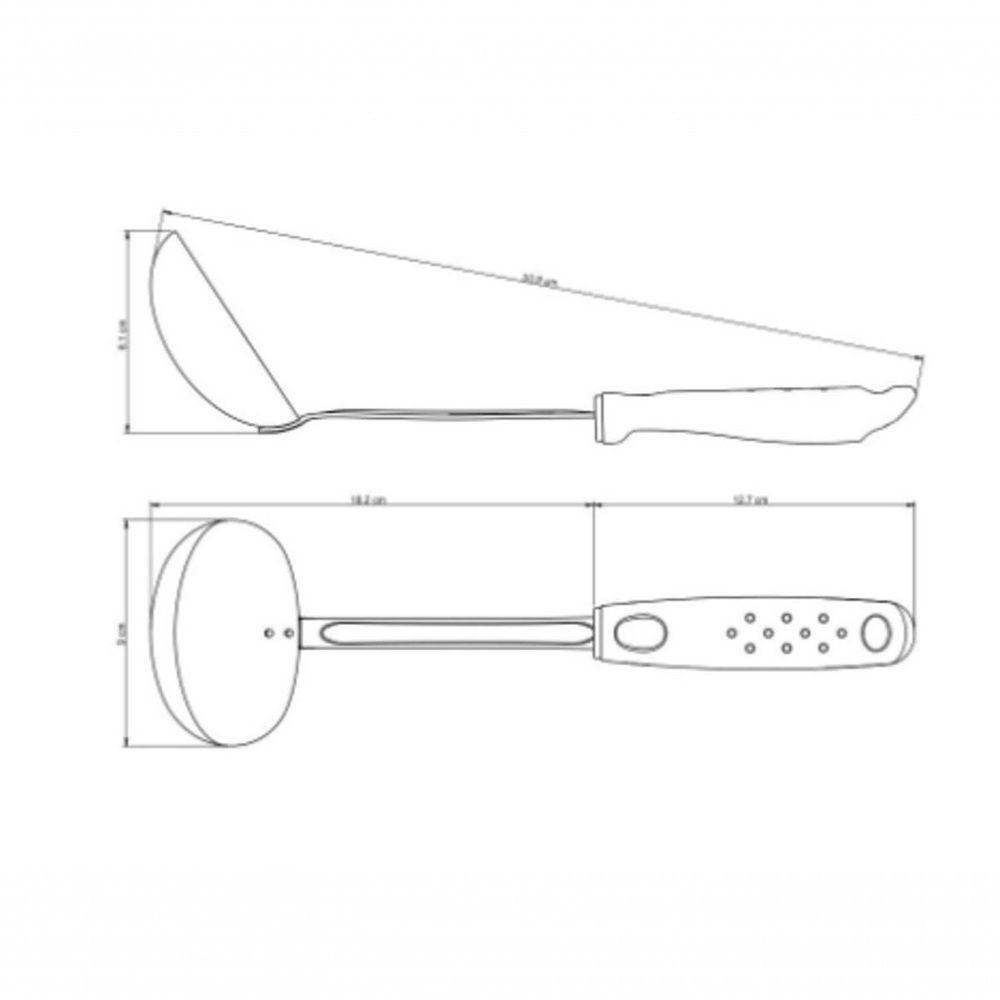 Concha Tramontina Utilitá 30,8cm Em Aço Inox Preta - 4