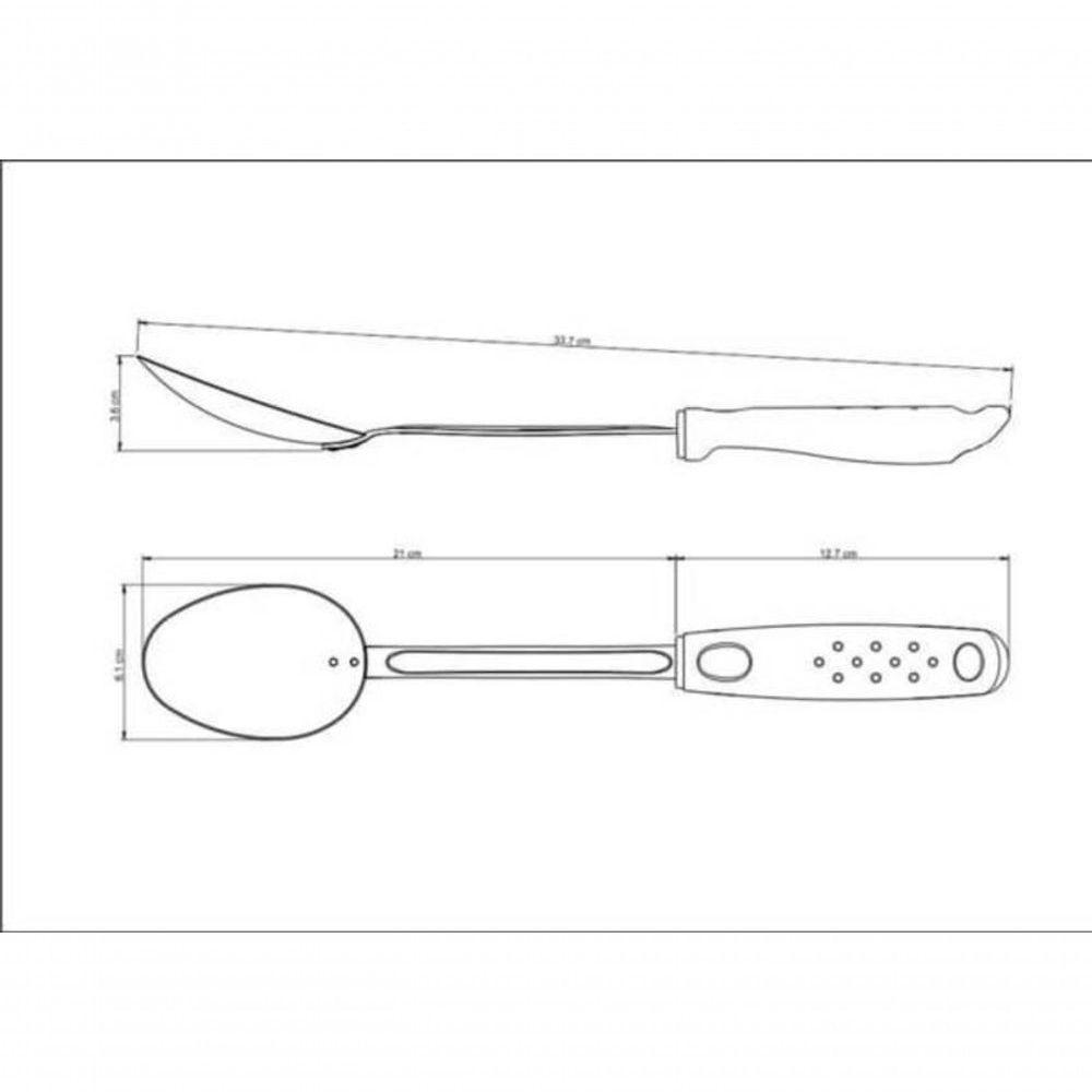Colher Para Servir Tramontina Utilitá 33,6cm Em Aço Inox Branca - 2