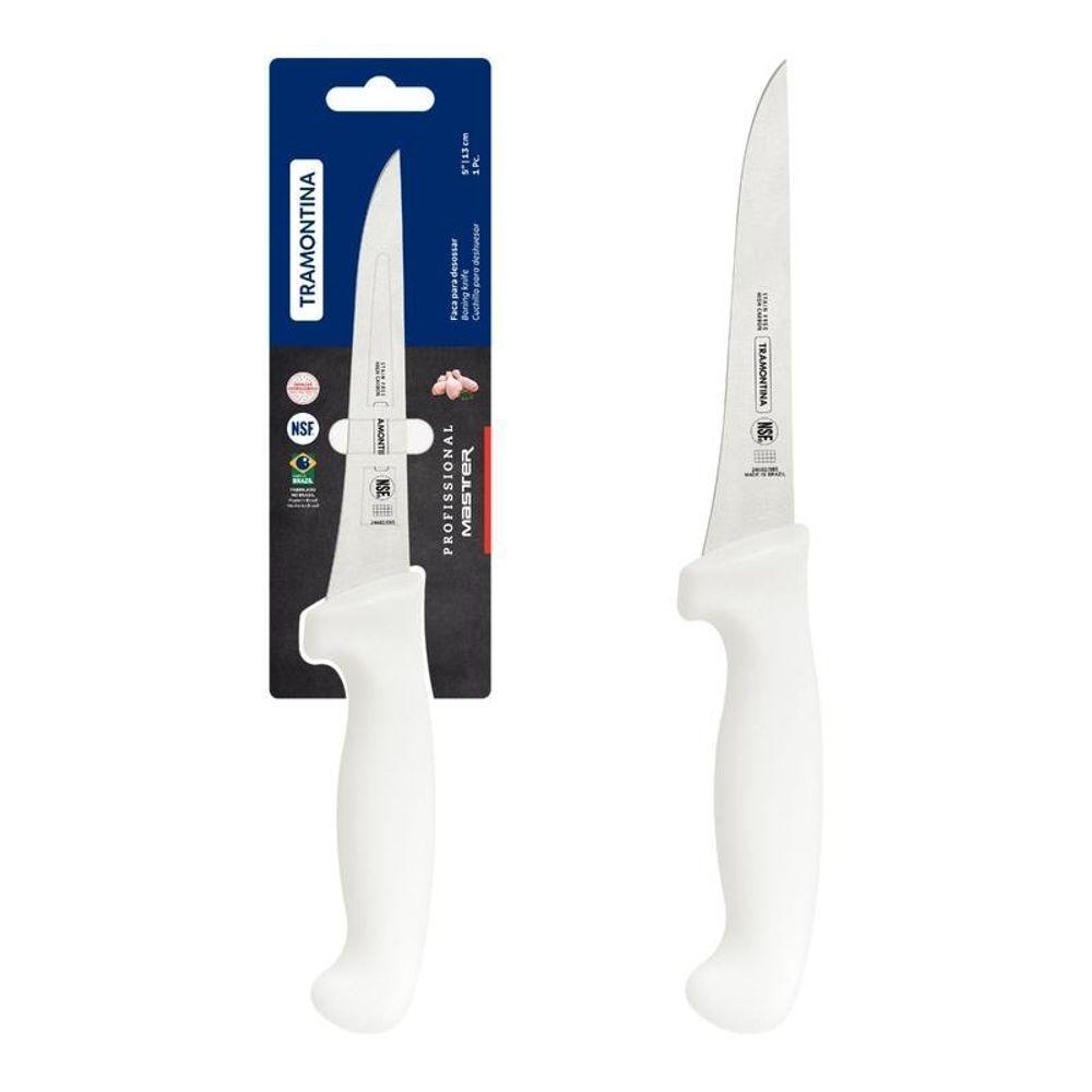 Faca Para Desossar 5" Tramontina Profissional Com Lâmina Em Aço Inox E Cabo De Polipropileno Branco - 2