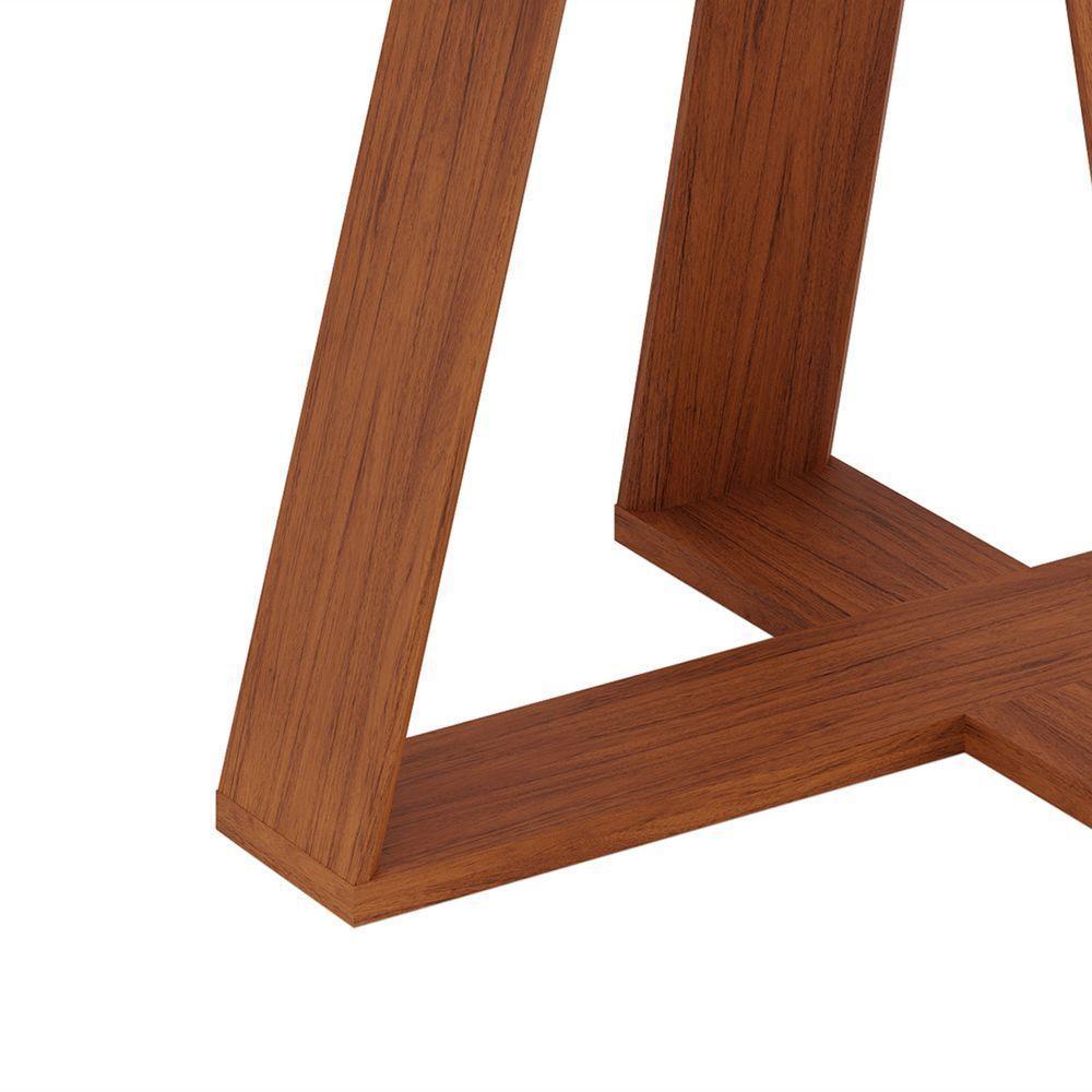 Mesa De Jantar 6 Lugares Tampo Chanfrado Curvo 170cm Sem Vidro Kiara Freijó/quartzo - Dj Móveis - 3