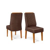 Conjunto Sala De Jantar Mesa Com 6 Cadeiras Tampo Curvo 160cm Kiara Freijó/off White Lídia Veludo Moca - Dj Móveis - 9