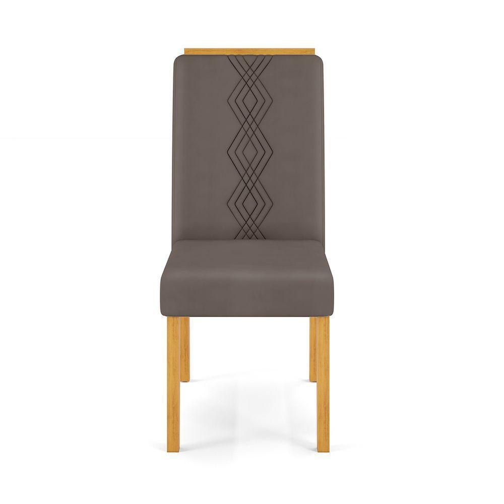 Conjunto Sala De Jantar 4 Cadeiras Tampo Redondo Com Vidro Kiara Cedro Off White Yasmin Veludo Lunar - Dj Móveis - 9