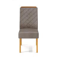 Conjunto Sala De Jantar Mesa Com 6 Cadeiras Tampo Curvo 160cm Kiara Cedro/off White Lídia Veludo Lunar - Dj Móveis - 8