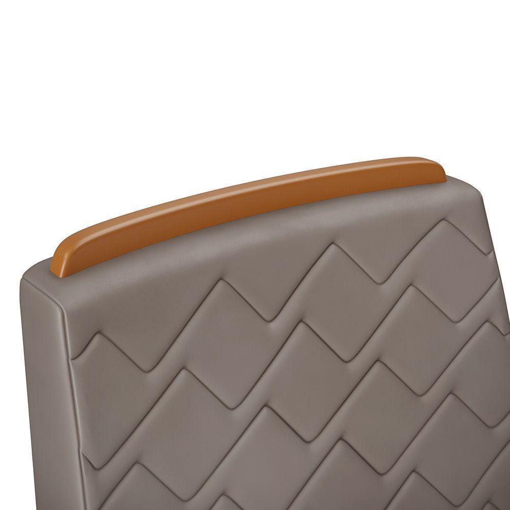 Conjunto Sala De Jantar Mesa Com 4 Cadeiras Tampo Curvo 160cm Kiara Freijó/off White Lídia Veludo Lunar - Dj Móveis - 7