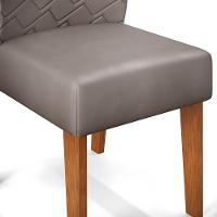 Conjunto Sala De Jantar Mesa Com 4 Cadeiras Tampo Curvo 160cm Kiara Freijó/off White Lídia Veludo Lunar - Dj Móveis - 6