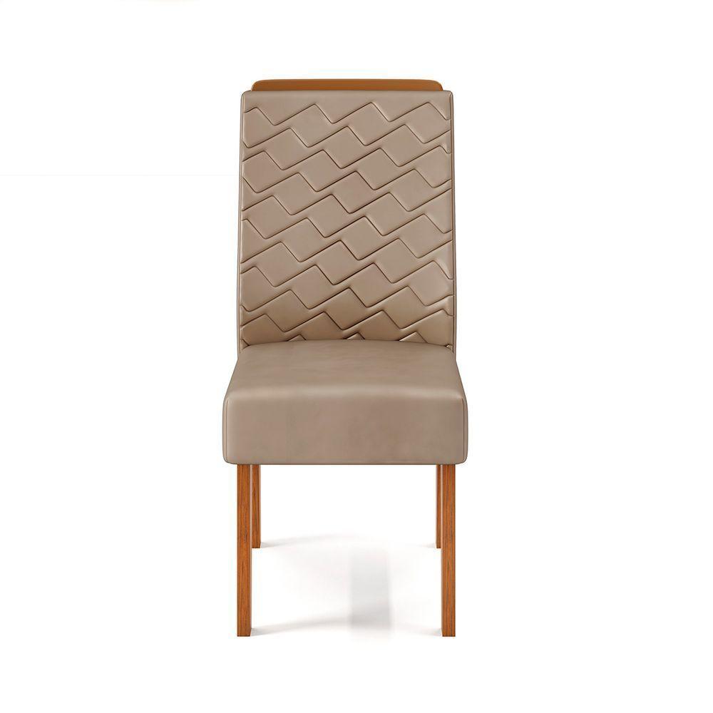 Conjunto Sala De Jantar Mesa Com 6 Cadeiras Tampo Curvo 160cm Kiara Freijó/off White Lídia Veludo Kraft - Dj Móveis - 8