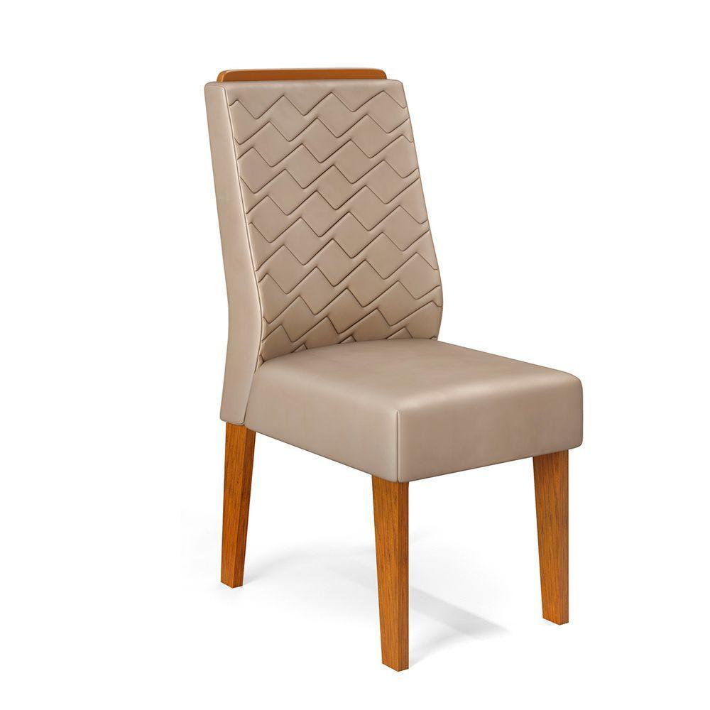 Conjunto Sala De Jantar Mesa Com 6 Cadeiras Tampo Curvo 160cm Kiara Freijó/off White Lídia Veludo Kraft - Dj Móveis - 10