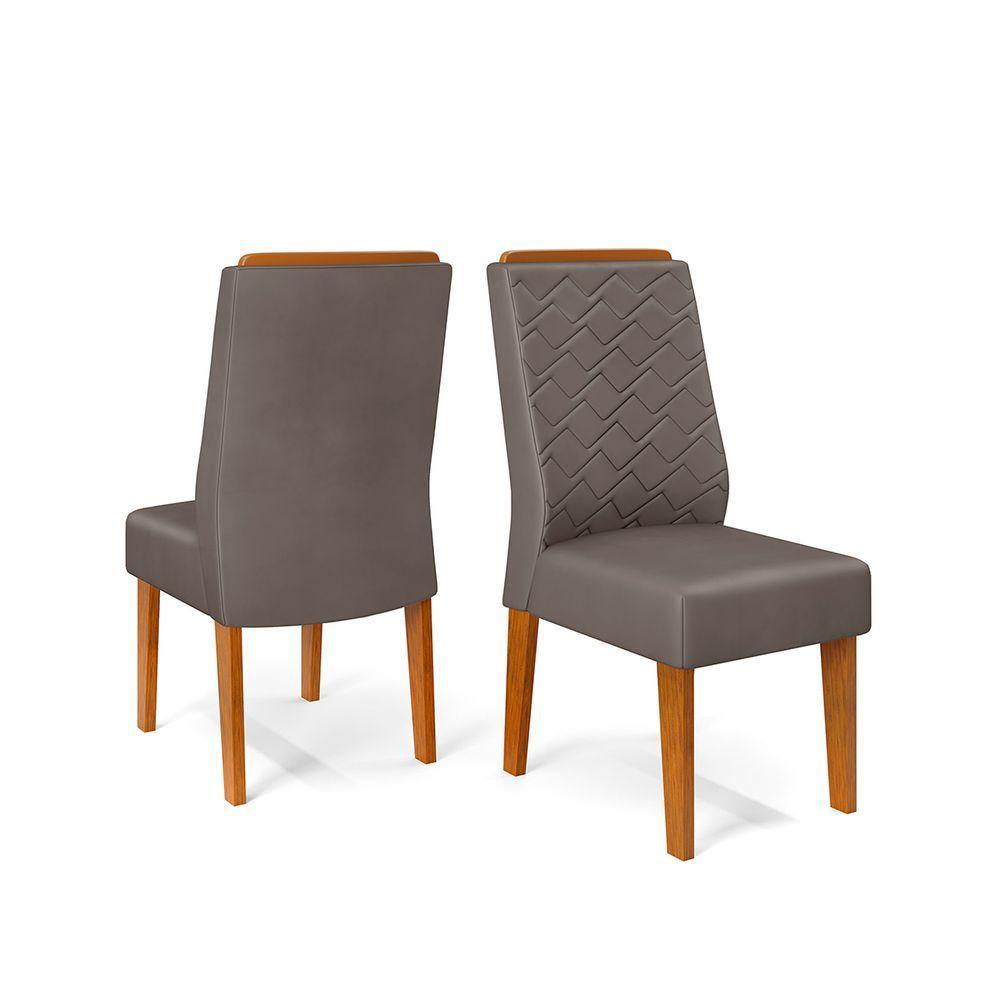 Conjunto Sala De Jantar Mesa Com 6 Cadeiras Tampo Curvo 160cm Kiara Freijó/off White Lídia Veludo Lunar - Dj Móveis - 9