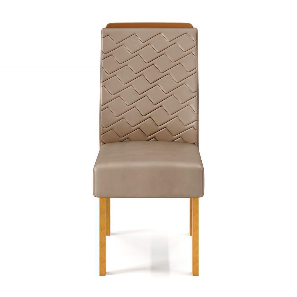 Conjunto Sala De Jantar Com 6 Cadeiras Tampo Curvo 160cm Kiara Cedro/off White Lídia Veludo Kraft - Dj Móveis - 9