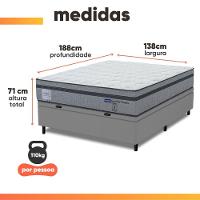 Cama Box Baú Casal Probel Molas Ensacadas Euro In 138x188x71cm Guarda Costas Stone Branco/cinza - 3