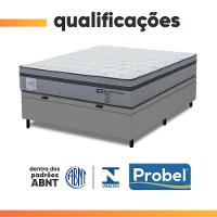 Cama Box Baú Casal Probel Molas Ensacadas Euro In 138x188x71cm Guarda Costas Stone Branco/cinza - 6