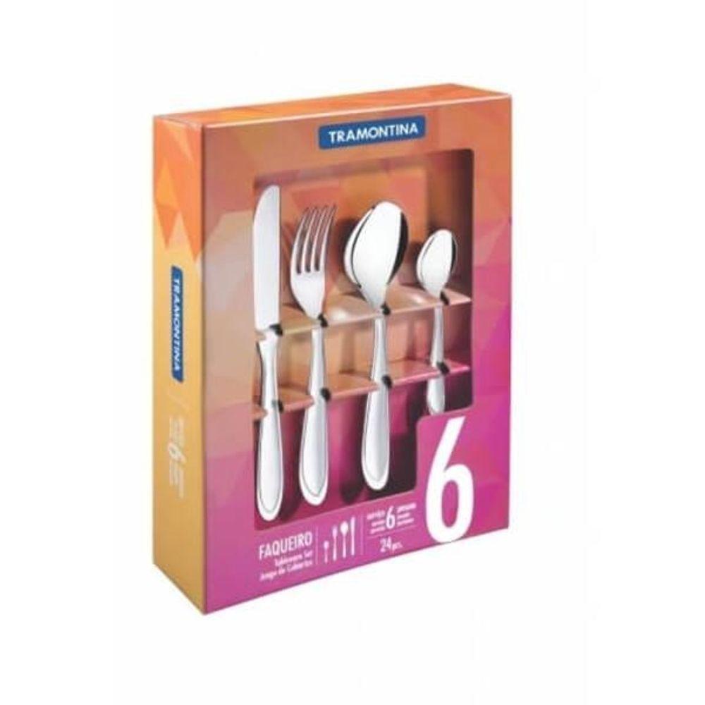 Faqueiro Tramontina Laguna Em Inox Com Facas De Mesa 24 Peças - 3