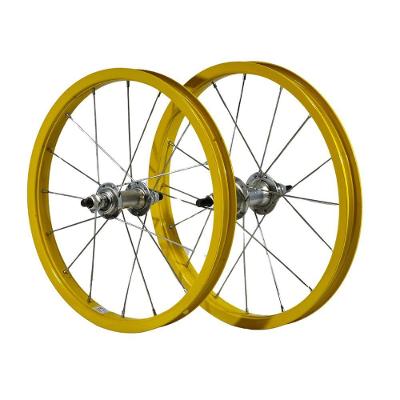 Roda Traseira Aro 16 De Alumínio Colorido Para Bicicleta Infantil Cor Amarela